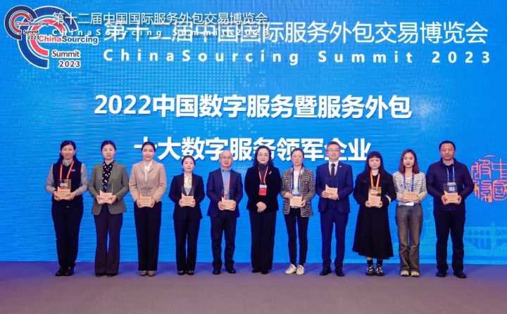 　　十大數(shù)字服務領軍企業(yè)代表領獎